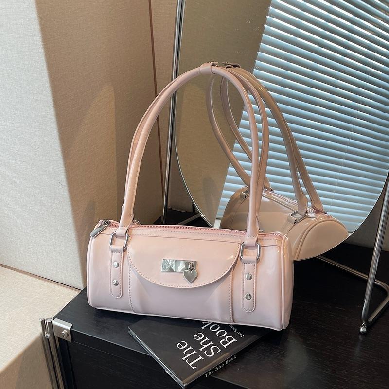 Нишевая сумка-боулинг женская 2025 лето новая мода простая Spice girl для通勤 через плечо мессенджер женская сумка