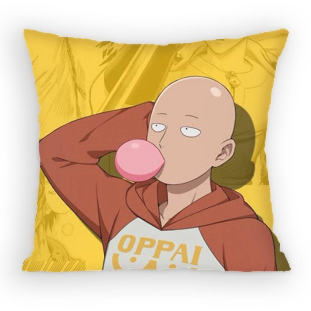 One PPunch SSaitama MMan Pillow Case Sofa Living Room for Bedroom car Headboard Backrest Cushion Square Cushion Nap Time