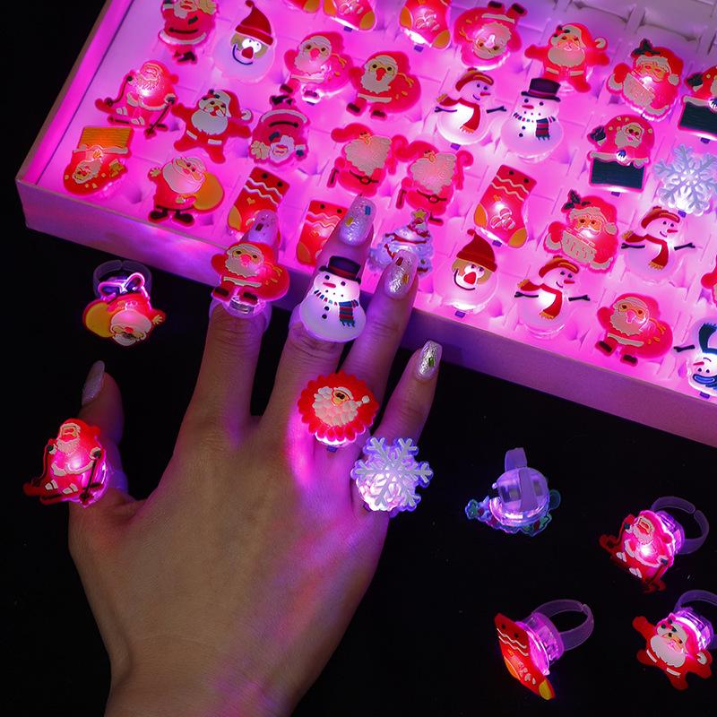 LED Flash Glow Ring Toy for Kids - Christmas Gift with Cute Cartoon Characters