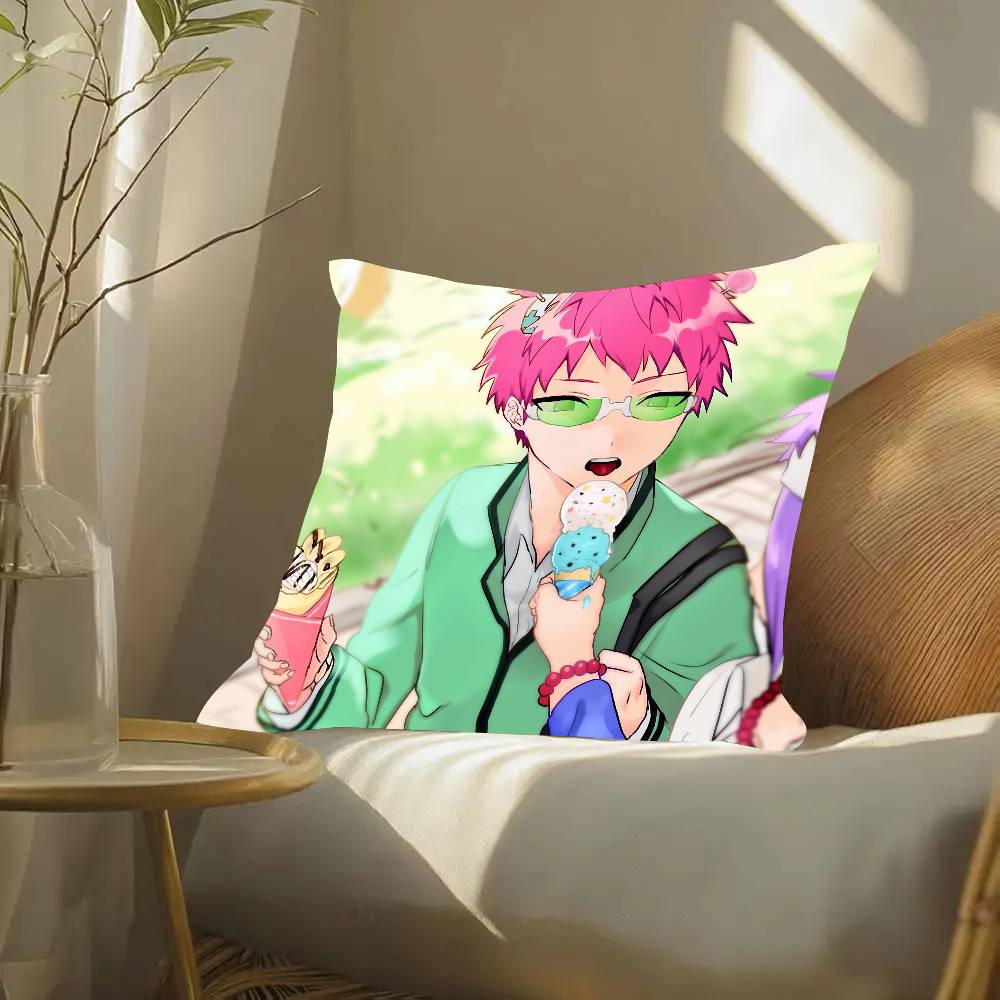 The Disastrous Life Of S-Saiki K Anime Pillow Case Fashion Square Pillowcase Bedroom Sofa Room Ins Decoration Leisure