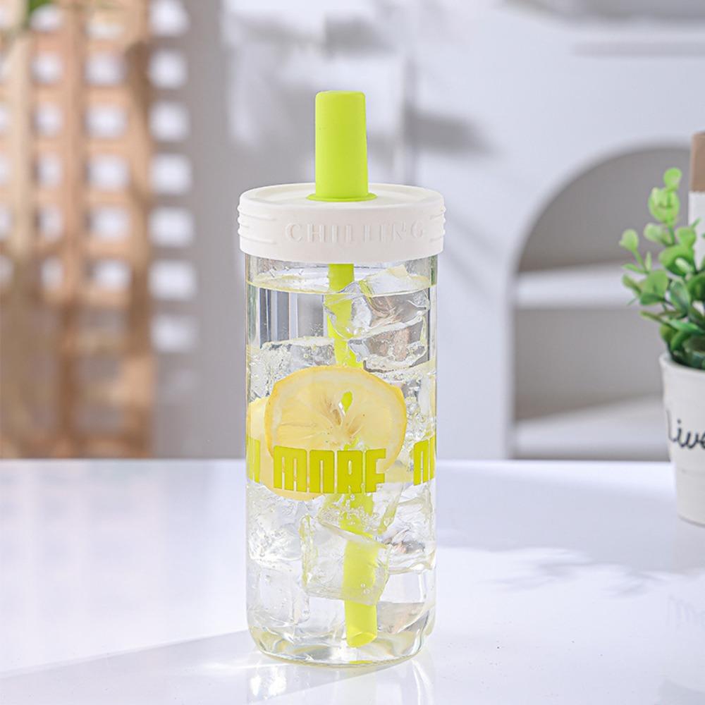 Large Capacity Tea Separation Straw Cup Glass Student Water Cup Tea Separating Bottle  Gift