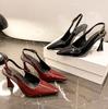 Black Pointed Sandalias De Mujer Shallow Comfortable Patent Leather Fashion Shoes Woman French Sexy High Heels Designer Footwear