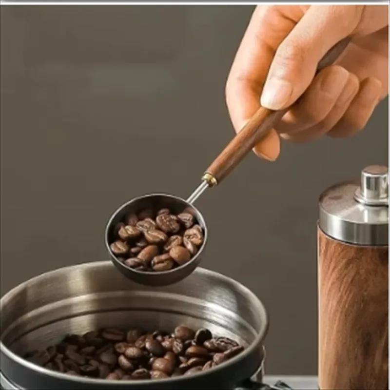 3pcs Set Wood Coffee Bean Dosing Tray Anti-static Spray Bottle Measuring Spoon Espresso Dosing Tray Weigh Coffee Bean Container