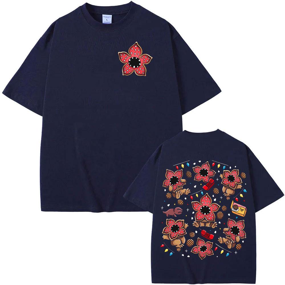 Eddie Munson The Demogorgon Tshirt with Man Eating Flower Monster Pattern 2026 Summer Mens Womens Cotton Tshirt Street Wear