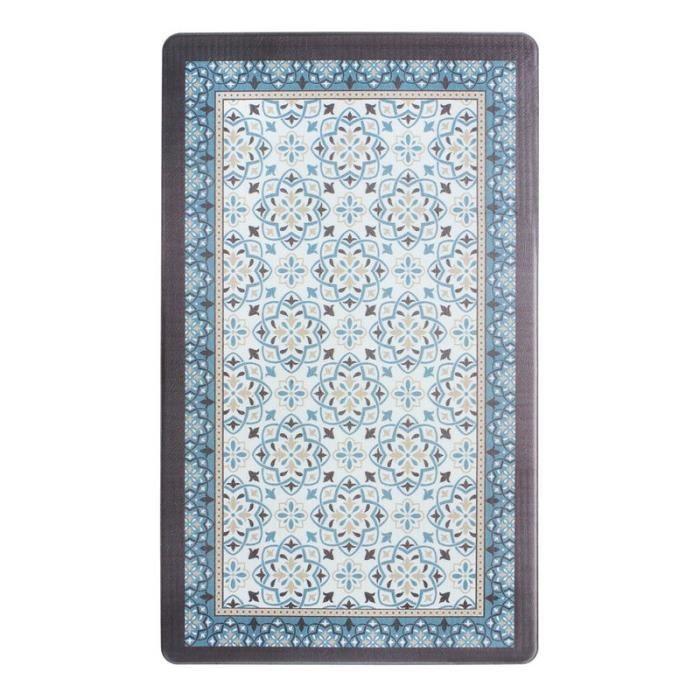 Kitchen Mat Blue Grey Cement Tiles 45x75 - Non-slip Vinyl