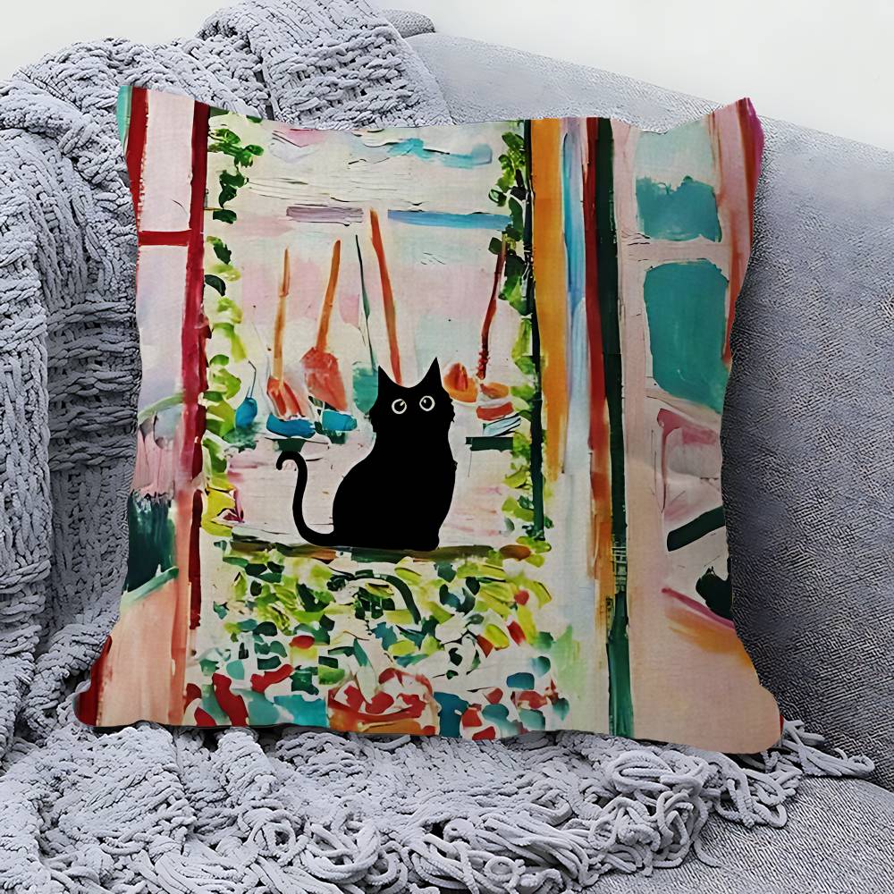 Наволочки Подсолнухи Черный Кот Домашнее Постельное Белье Декоративная Наволочка Свадьба Супер Мягкая Наволочка