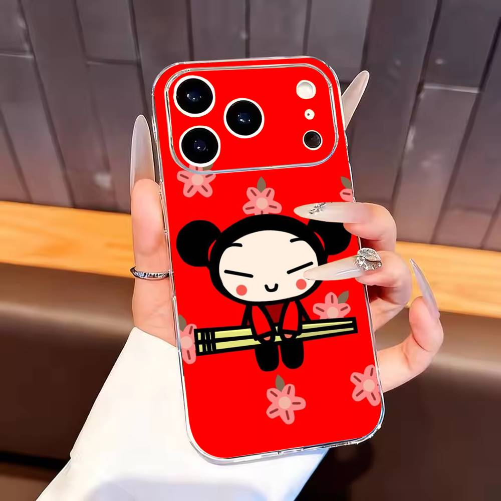 Pucca Cute Love Phone Case For iPhone17,16,15,14,13,12,11 Plus,Pro Max Soft Transparent Cover