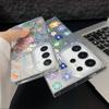 Чехол-накладка из мягкого блестящего полиуретана с цветочным принтом для Samsung S25 Ultra S24 FE S23 A36 A56 A16 A55, тонкий, ударопрочный, жесткий чехол для телефона из ПК с перьями