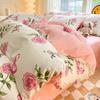 Комплект из трех предметов из чистого хлопка на четыре сезона, пододеяльник из чистого хлопка, комплект из четырех предметов с пододеяльником с мультяшным принтом