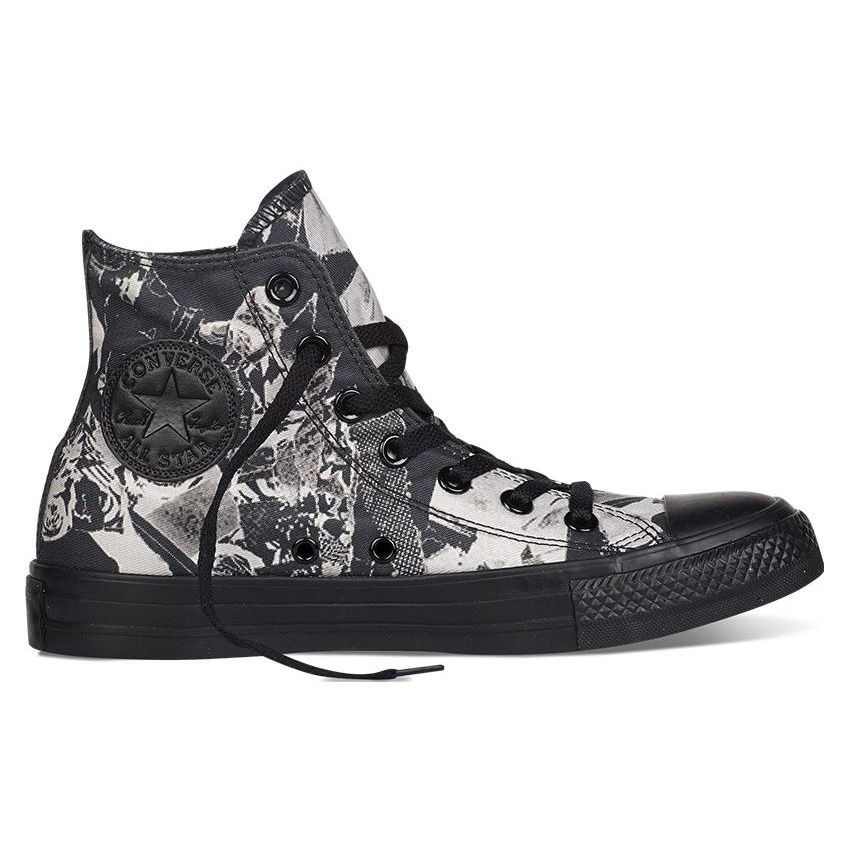 Converse Кеды Chuck Taylor All Star High с принтом Парчмент Черно-белые 549640C Женские Высокие Кеды из Канваса Повседневные Кроссовки