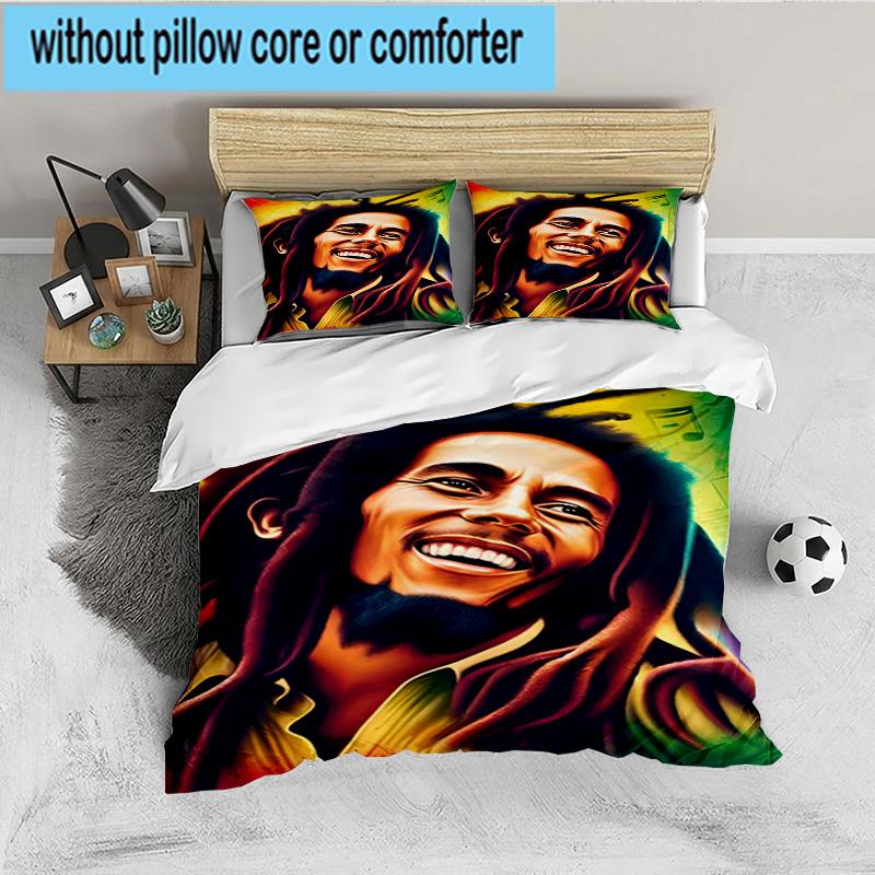Bob music Vibrant Art 3PCS Bedding set,Ideal for 1pc Duvet Cover And 2pcs Pillowcases Perfect for Fan gift,Ideal for Bedroom, Dormitory