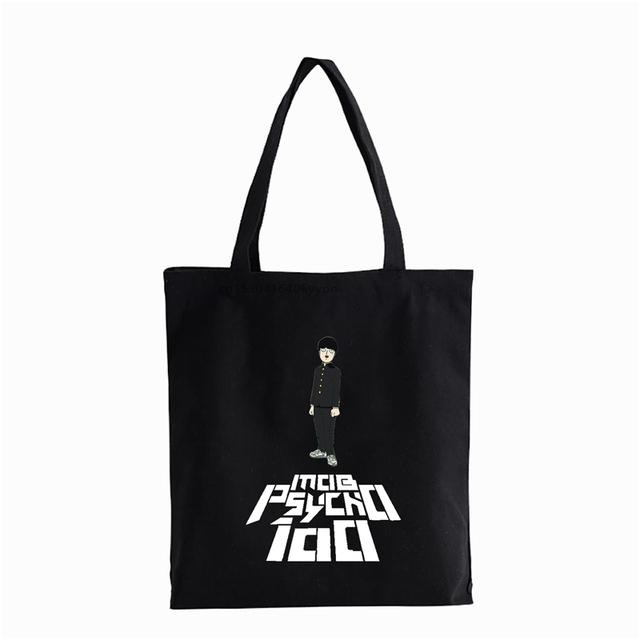 Mob Psycho 100 аниме сумка-шоппер многоразовая студенческая сумка для книг модная холщовая сумка сумки большой вместимости сумки Shigeo Kageyama