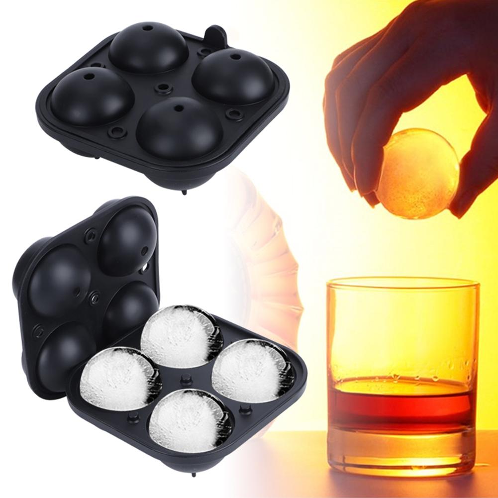 Multifunction DIY 4 Hole Non‑Stick Silicone Ice Ball Molds Maker Tray 6cm Kitchen Tools