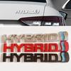 1Pc 3D Metal HYBRID Logo Side Fender Rear Trunk Emblem Badge Car Sticker Decals For  Prius Camry Crown Auris Rav4s TRD
