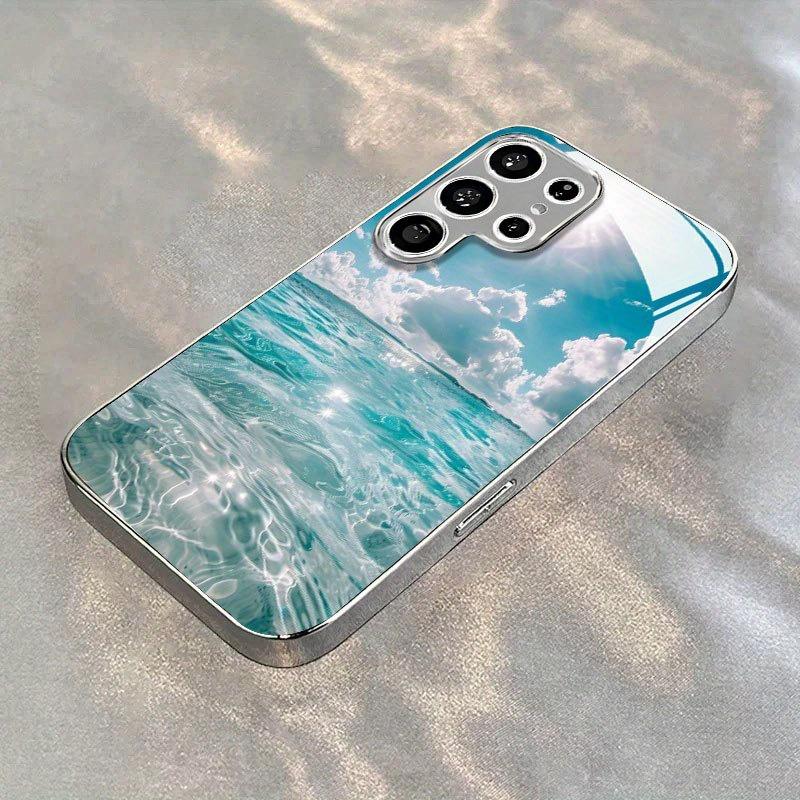 Гальванизированный золотой новый чехол для телефона для Samsung Galaxy S26 Ultra S25 Plus S24 S23 S22 fe закаленное стекло Художественные текстурные узоры