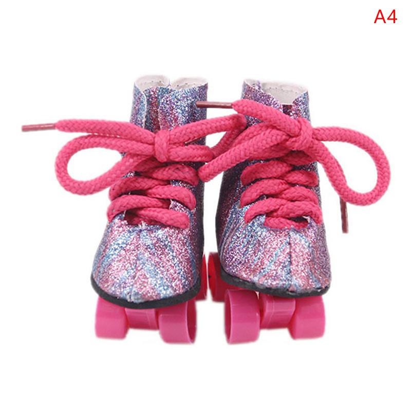 Кукольные роликовые коньки, блестящие туфли, коньки для 18-дюймовой куклы, аксессуары для самостоятельного изготовления, игрушки