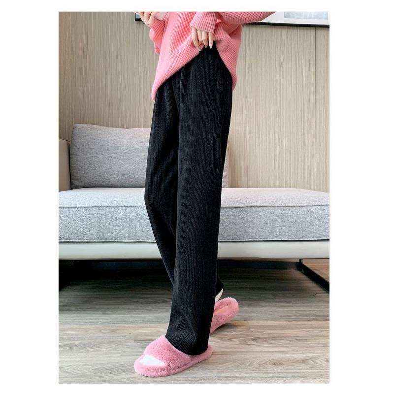 High-waisted Draped Wide-leg Trendy Velvet Pants Autumn Winter Slimming Versatile Casual Trousers for Women