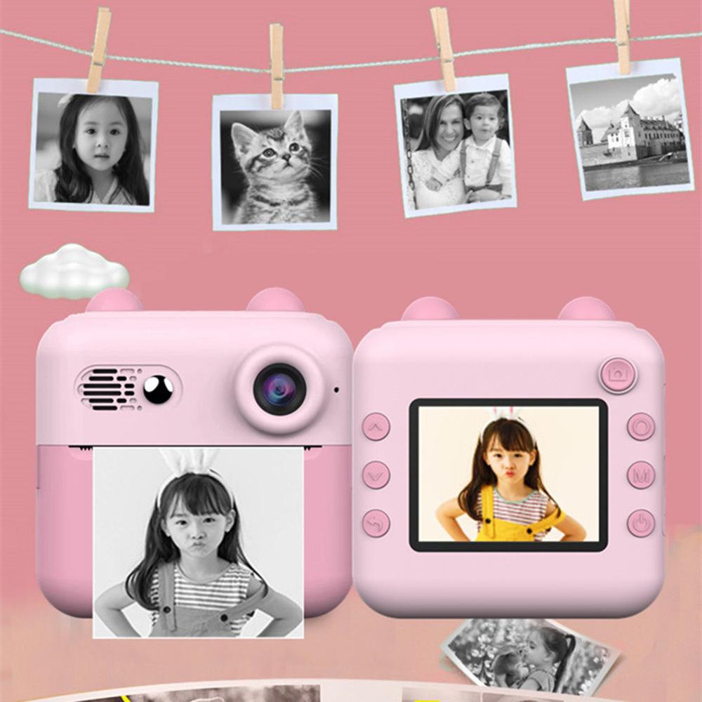 Портативный мини-фотопринтер с камерой мгновенной печати 1080P для детей с камерой 1200 Вт и экраном 2,4 дюйма