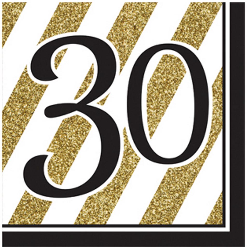 Creative Converting Black And Gold Milestone Napkins (Pack Of 16)