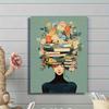 With Frame Chic Girl Reading Book Canvas Art Inspiring Retro Wall Decor for Living Room Bedroom Bathroom and More Perfect Gift Idea