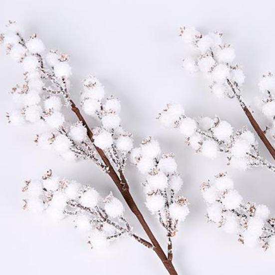 3 шт. снежно-белые ягодные ветки 5 пенопластовые реалистичные праздничные рождественские украшения поделки своими руками искусственные белые ягоды