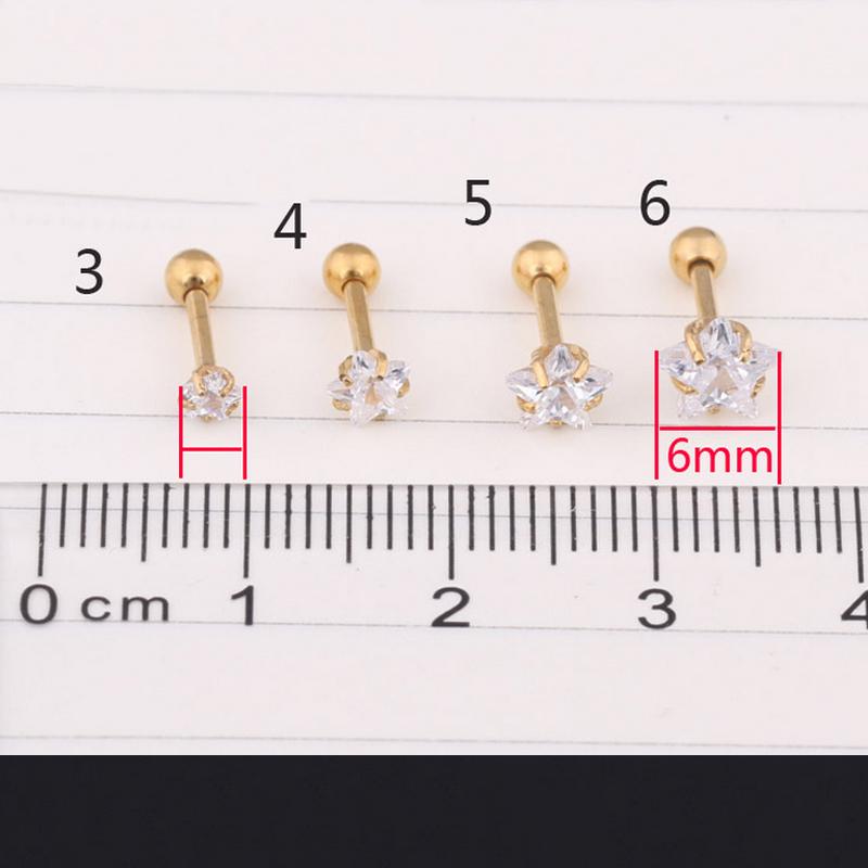 Женские вечерние серьги-гвоздики со звездами, модные мини-серьги-гвоздики с кристаллами, циркон 3-6 мм, новый пятиконечный подарок