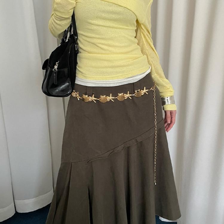 Sea Star Waist Chain Waist Ornament Belly Sash with Metal Shells and Pearls Accent For Ocean Themed Style Enthusiasts