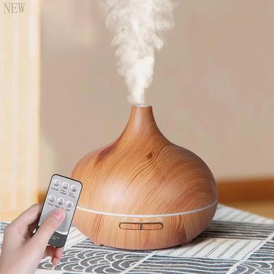 Увлажнитель воздуха ароматерапия эфирное масло диффузор Wood Grain 500 мл ультразвуковой пульт дистанционного управления 7 цветов света для дома спальня