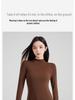 Women's Slim-Fit Mid-Neck Woolen Long-Sleeve Top - Warm German Fleece for Autumn and Winter