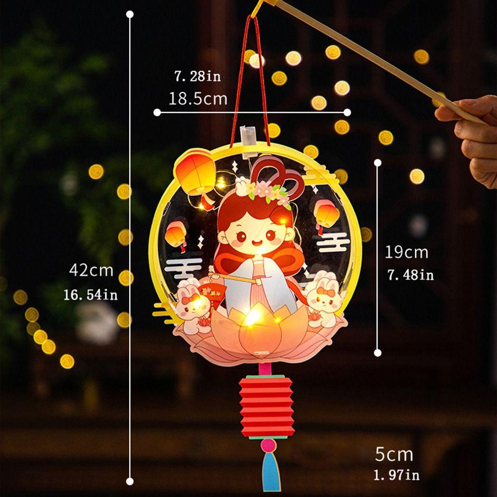 Набор для поделок своими руками Фонарь к Празднику середины осени Прозрачная лампа с мультяшным кроликом Фотореквизит