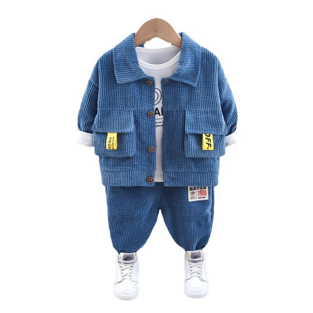 Boys Spring And Autumn Style Stylish Baby Children's Sweatshirt 3-piece Set