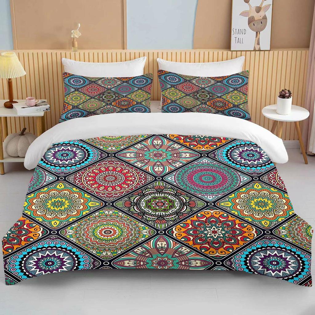 10 Размеров Комплект Постельного Белья с Принтом Мандалы Мультяшный Аниме Пододеяльник Покрывало для Одеяла Мальчики Девочки Дети Взрослые Полуторный Кинг Подарки