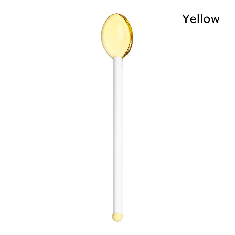 New Colorful Tableware Glass Tea Spoons Coffee Scoops Long Handle