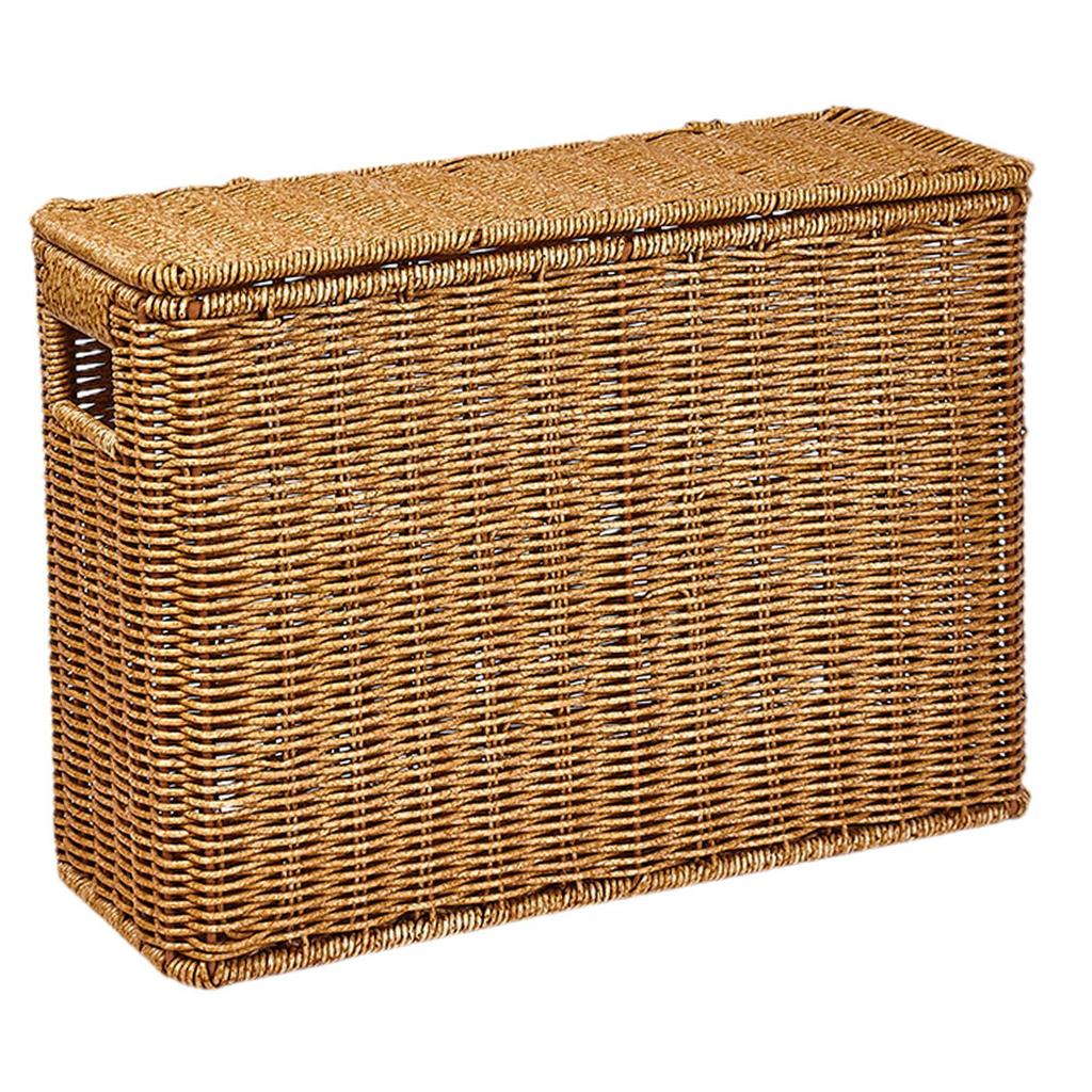 Basket Keeps Contents Dust with Flip Lid And Textured PP Material Serves As Organizer Magazine Rack