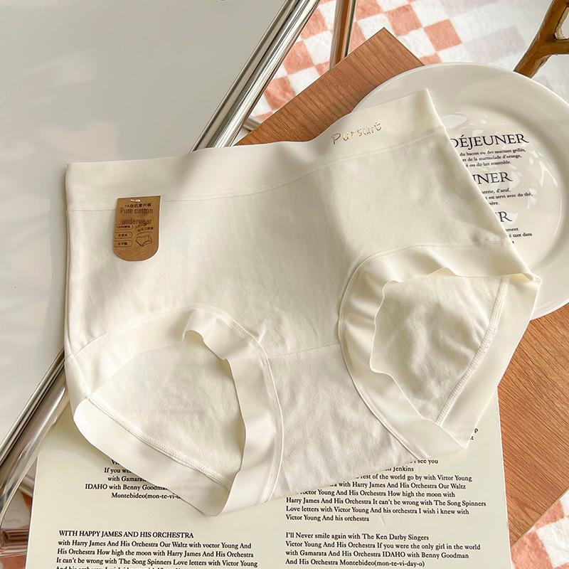 Женское нижнее белье из чистого хлопка категории А — антибактериальное, со средней/высокой талией, бесшовное и удобное, облегающее бедра