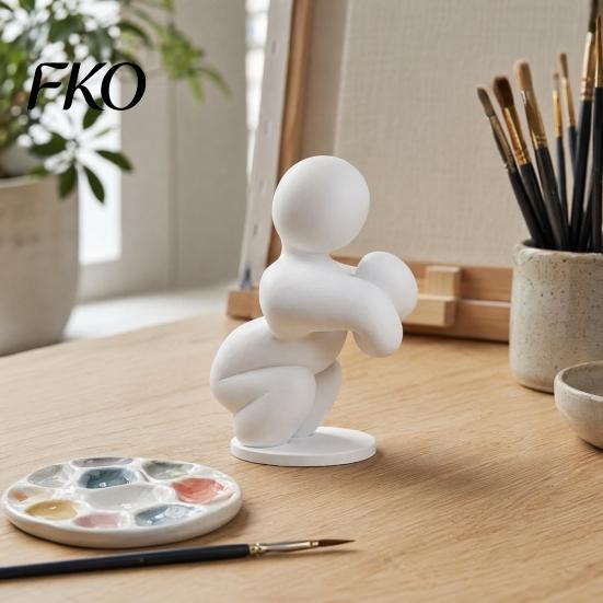 Украшение 'Стоящий Мужчина' 1/8 шт., 3D-печатная фигурка игрового персонажа, Сидящая, Лежащая фигурка, Настраиваемая игрушка, Абстрактная белая статуэтка, Коллекционный подарок