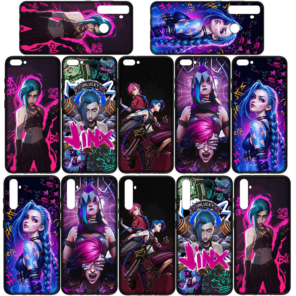 Для iPhone 16 15 Xiaomi Redmi Note 13 12 11 Pro Max X 9 14 Plus XR Samsung Galaxy A15 S24 S23 Huawei OPPO чехол Jayce аниме Arcanes Jinx Vi чехол для телефона
