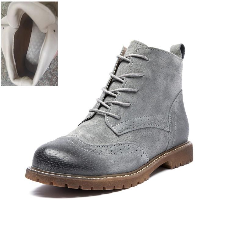 Женская обувь. Женские короткие сапоги из натуральной кожи. Замшевые женские ботильоны. Британское кружево. Ретро-тренд. Подходит для весны, осени и зимы. Женские голые сапоги.