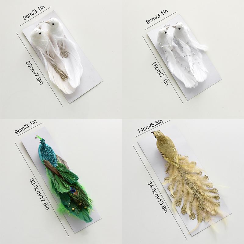 1/2 шт. Пенопластовые украшения для рождественской елки для использования в помещении и на улице, блестящие, искусственные птицы, разноцветные, на клипсах, с перьями, рождественские птицы