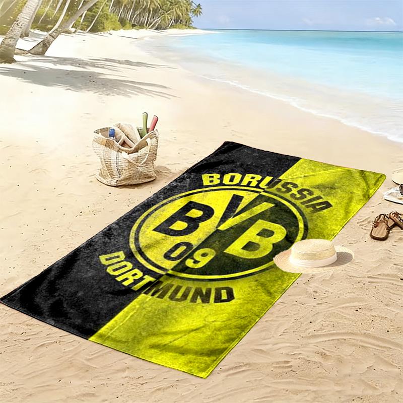 Bold Stripes BVB Emblem beach towel soft beach Outdoor pool towel seaside quickdrying swim towel beach towel Outdoor picnic beach mat printing