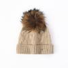 Чистый кашемир Осень и Зима Новый стиль Женская Повседневная Теплая Защита ушей Крупная коса Шерстяной помпон Носок Вязаная шапка