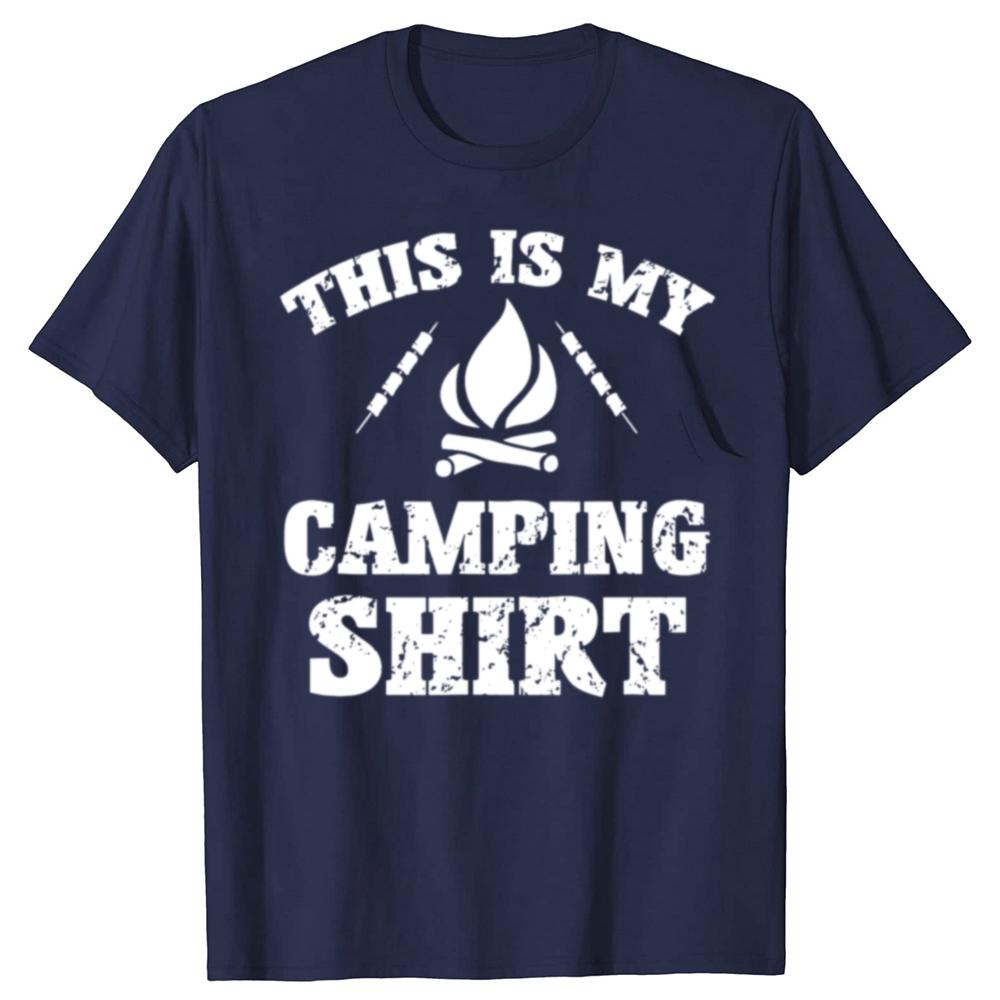 Funny This Is My Camping Novelty Camper T-shirts Men Women's Fashion Casual Tshirt 100% Cotton Loose Oversized T Shirt