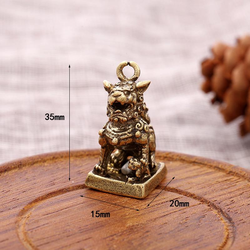 Креативный старинный латунный брелок-подвеска в виде единорога - ретро-украшение для рабочего стола