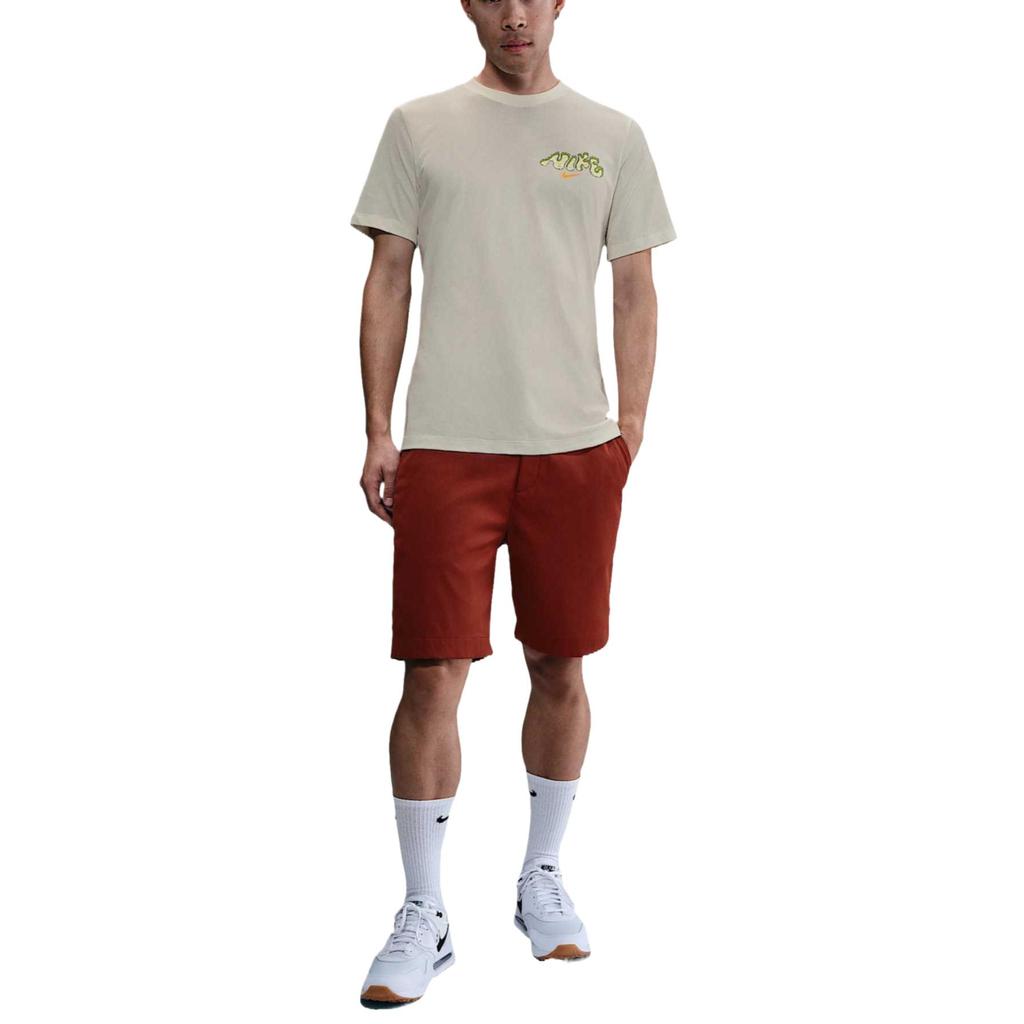 Nike T Shirts Men's Ecru 133 Crew Neck Moderate Straight Fit HJ3457-133