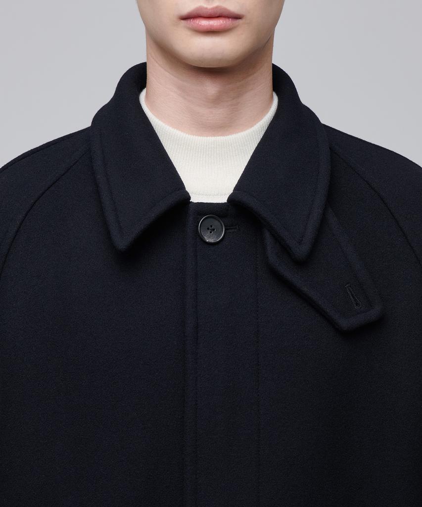 Musinsa Standard Cashmere Blend Oversized Balmacaan Coat [Navy]