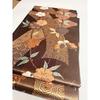 Used Four-inch obi (half-width obi), cherry blossom and butterfly pattern, gold thread, can be used on both sides, pure silk