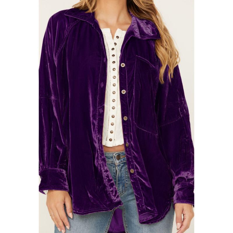 Женская рубашка большого размера с лацканами и длинными рукавами