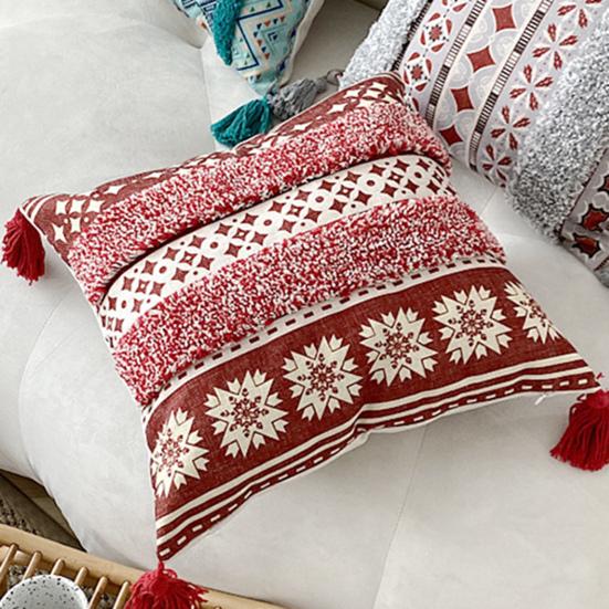 45x45 см тафтинговая наволочка с кисточками в богемном этническом стиле с геометрической застежкой-молнией хлопковый диван украшение для спальни наволочка