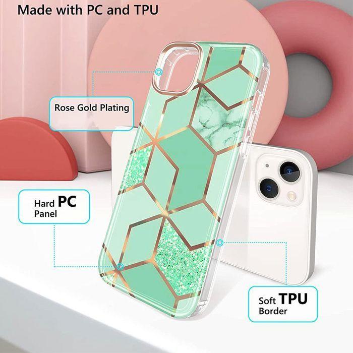 Coque de protection - BOOLING - pour Samsung Galaxy S25 Ultra - Antichoc - Silicone + PC - Motif Marbre Turquoise