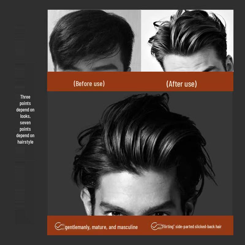 Slicked Back Hairstyle Gel Comb: Men's Oily Hair Pomade Wax & Styling Paste